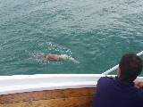Andrew on last swim of first day