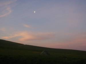 Moon over tent