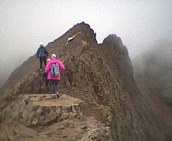 Crossing the Crib Goch ridge